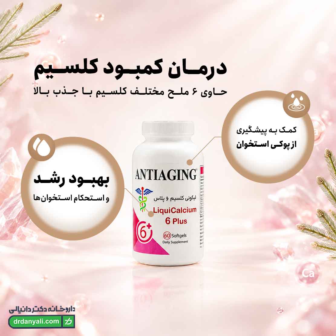 سافت ژل لیکوئی کلسیم 6 پلاس آنتی ایجینگ