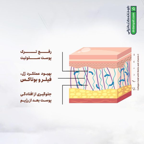 قرص کلاژن گلد بیوتین و ویتامین C آدریان