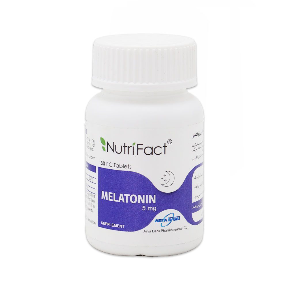 anesh Pajoohan Arya Daru Melatonin 5mg 30 Tablets قرص ملاتونین 5 میلی گرم آریا دارو 30 عددی - Image 1