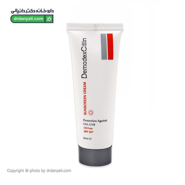 کرم ضد آفتاب فاقد چربی بی رنگ SPF50 دمودکسیلین