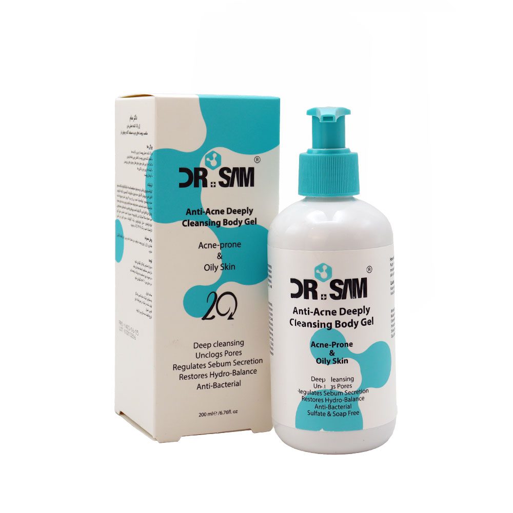 Dr Sam Anti Acne Deeply Cleansing Body Gel ژل شستشوی پوست چرب دکتر سام