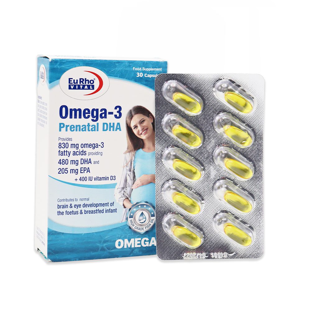 EurhoVital Omega 3 Prenatal DHA Capsules کپسول امگا 3 پریناتال دی اچ آ یوروویتال