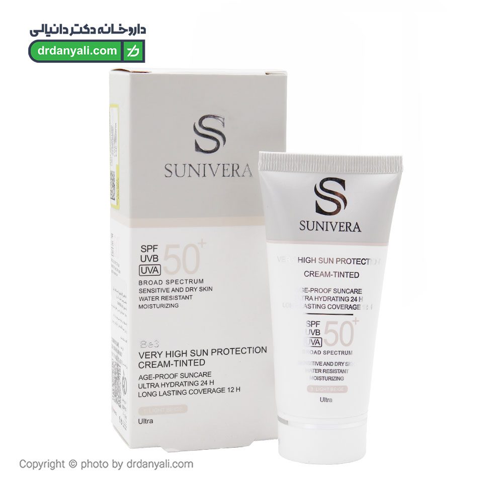 کرم ضد آفتاب رنگی SPF50 پوست خشک سانیورا