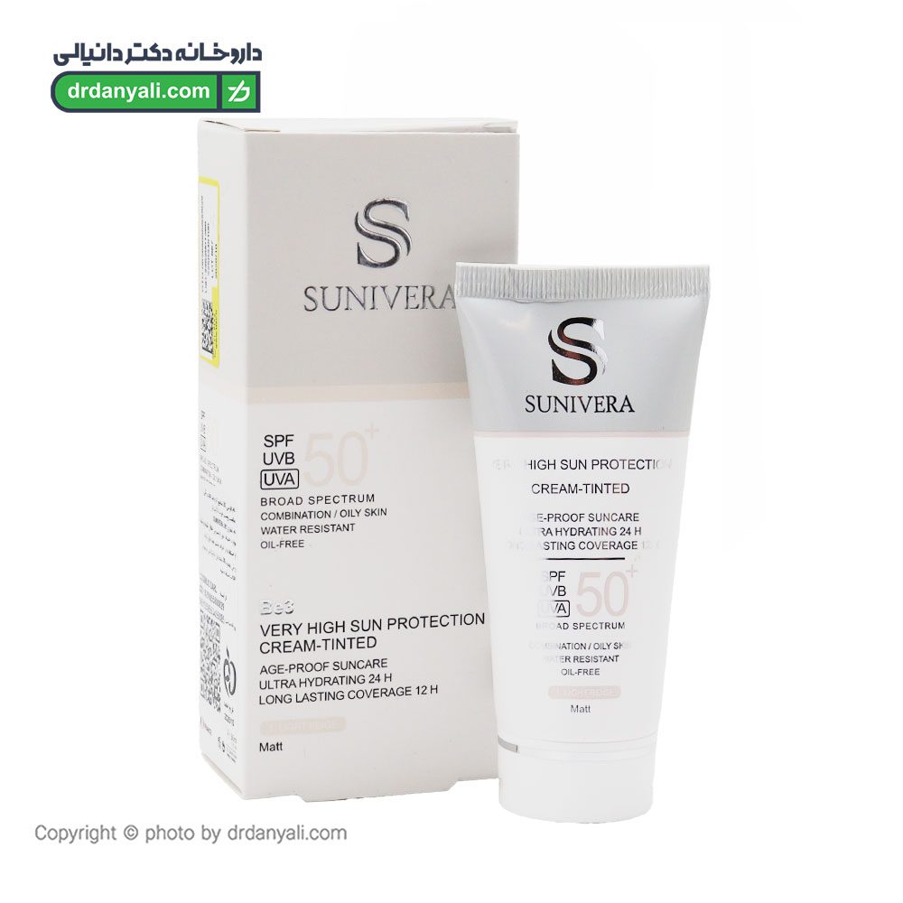 کرم ضد آفتاب رنگی SPF50 پوست چرب سانیورا