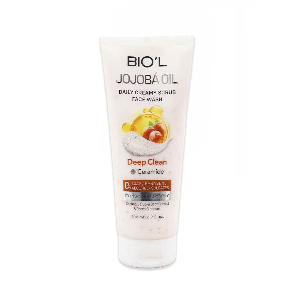 Biol Jojoba Daily Creamy Scrub Face Wash شوینده کرمی اسکراب دار حاوی روغن جوجوبا بیول