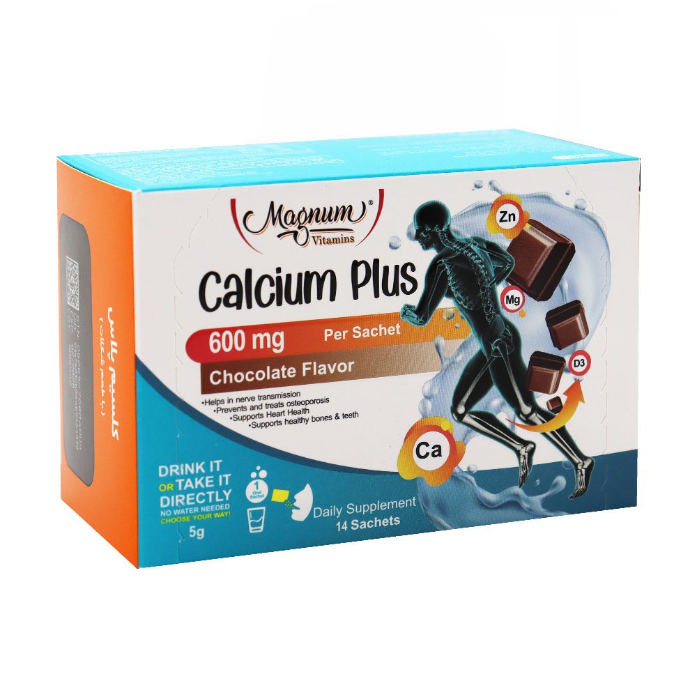Magnum Vitamins Calcium Plus Sachets ساشه کلسیم پلاس مگنوم ویتامینز