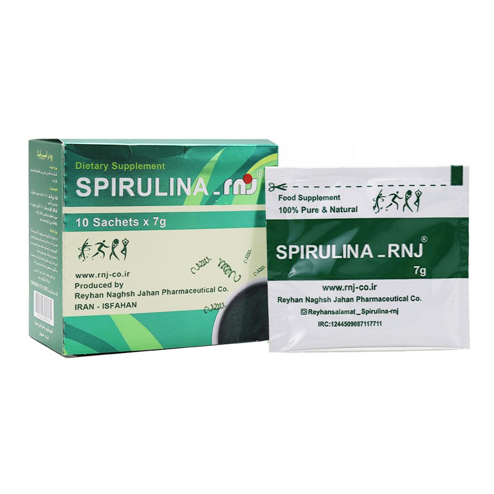 Spirulina rnj Reyhan Naghsh Jahan Sachets پودر اسپیرولینا آر ان جی