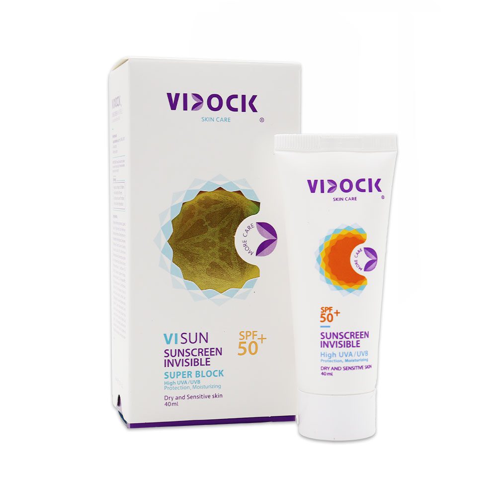 Vidock Sunscreen Invisible SPF50 Dry Skin) کرم ضد آفتاب بی رنگ پوست خشک و حساس SPF50 ویدک