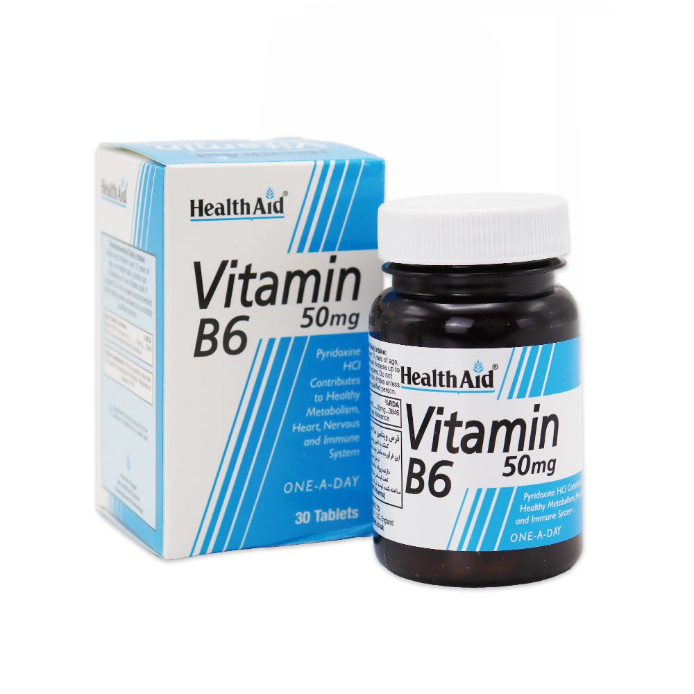 Health Aid Vitamin B6 50 mg Tabs قرص ویتامین B6 هلث اید