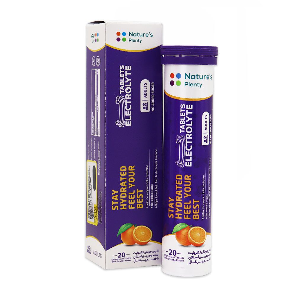 Natures Plenty Electrolyte Adults Effervescent tabs قرص جوشان الکترولیت بزرگسالان نیچرز پلنتی