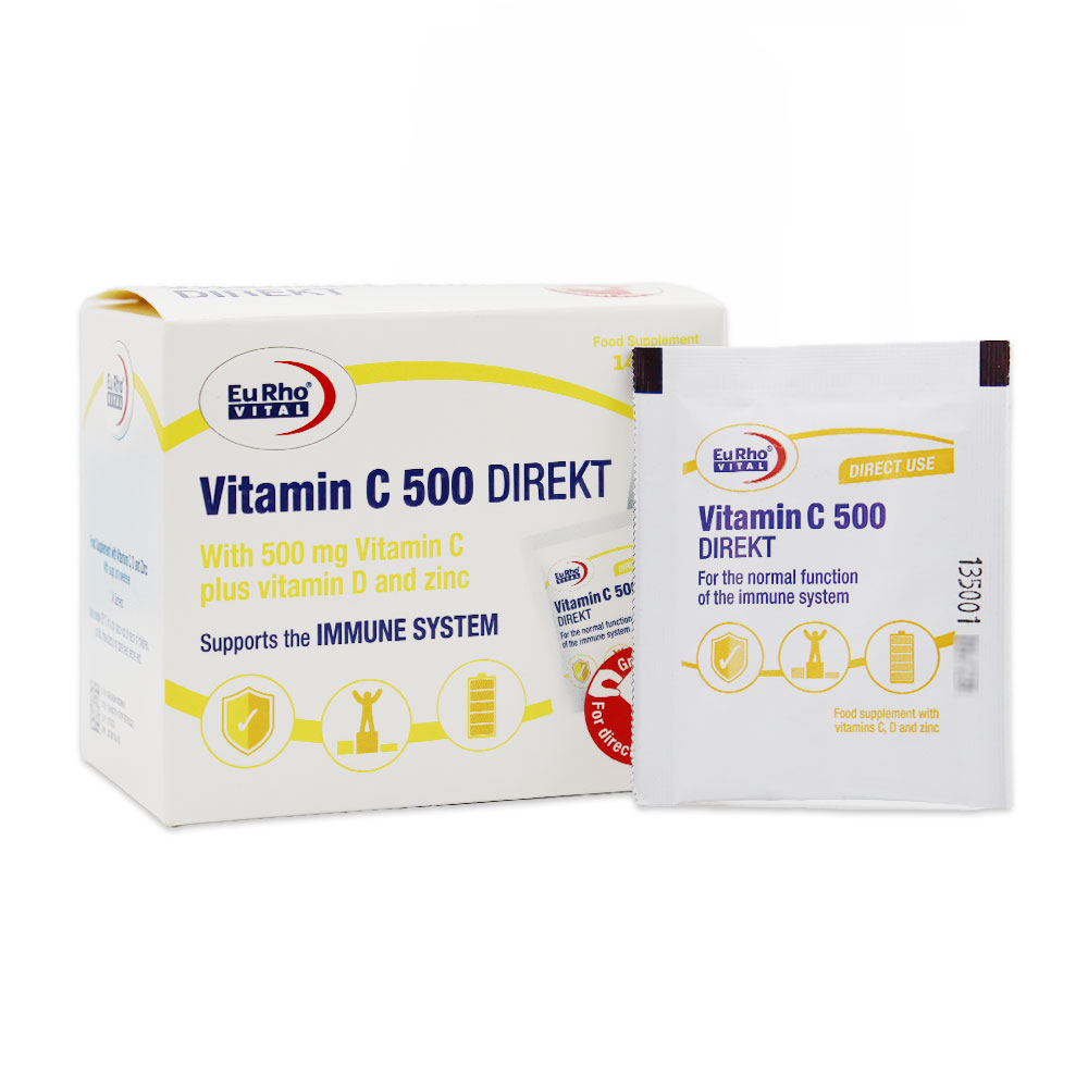 EurhoVital Vitamin C 500 Direkt Sachet ساشه ویتامین سی 500 دایرکت یوروویتال