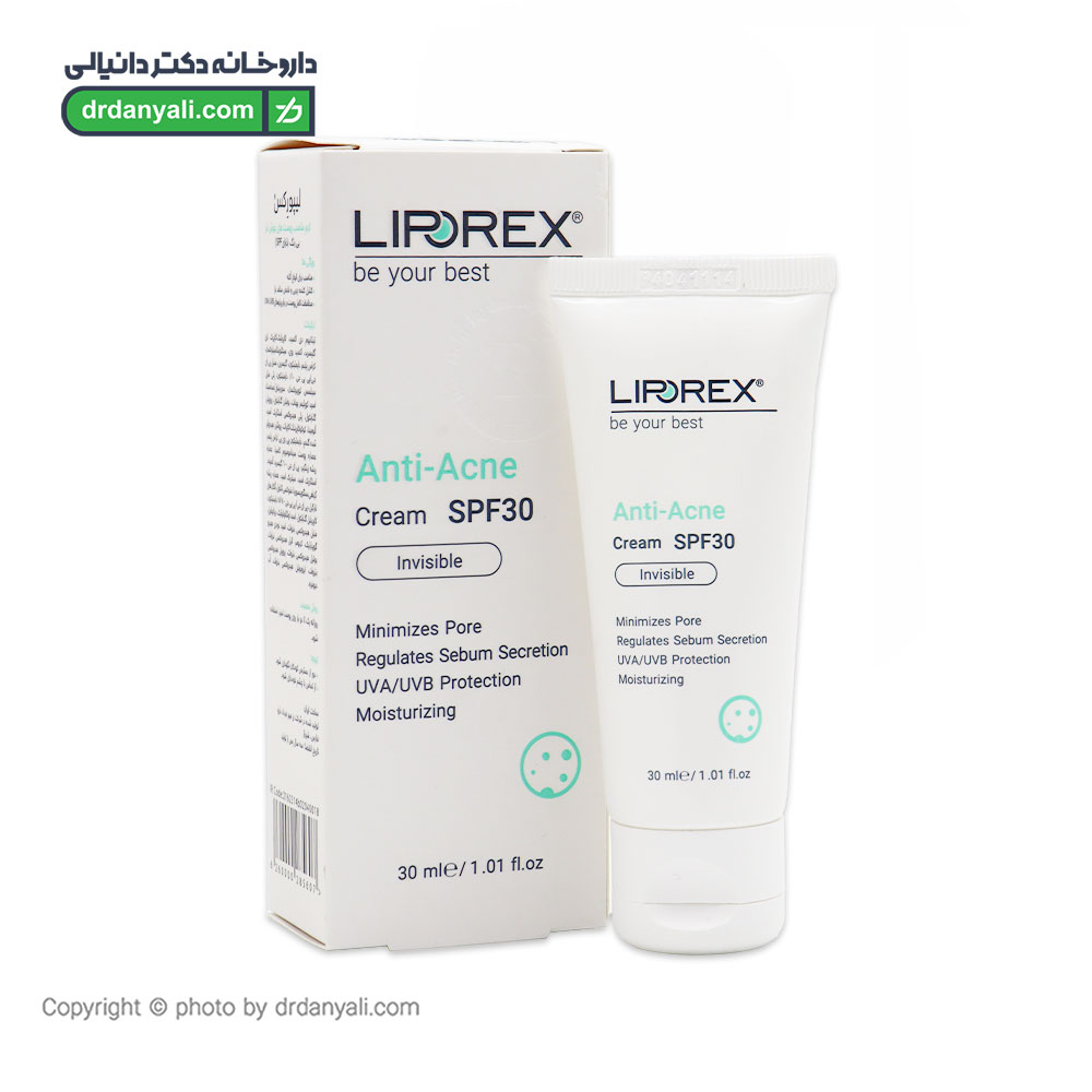 کرم ضد جوش بی رنگ SPF30 لیپورکس